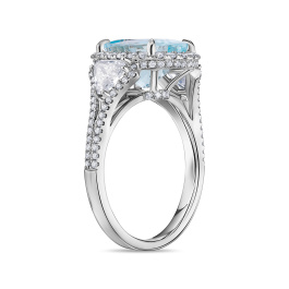 Кольцо с аквамарином и бриллиантами
