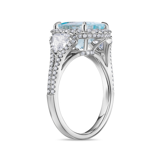 Кольцо с аквамарином и бриллиантами