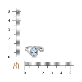 Кольцо с аквамарином и бриллиантами