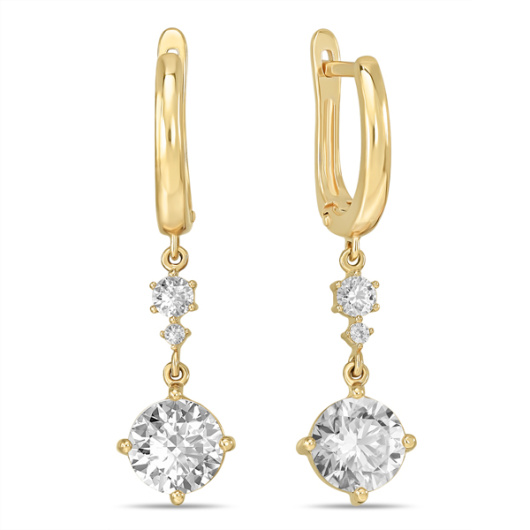 Серьги с фианитами