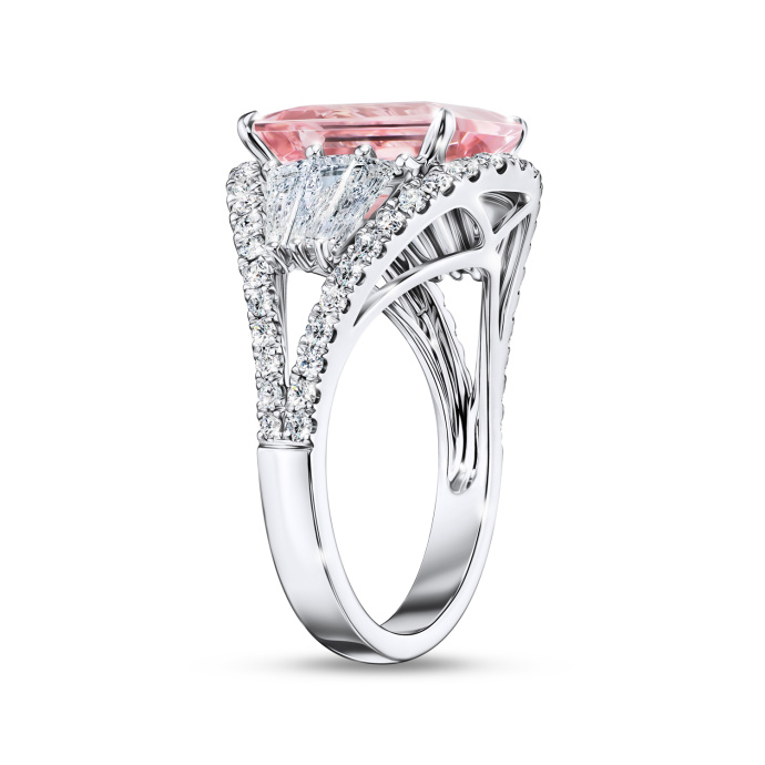 Кольцо с бриллиантами и морганитом - фото 2