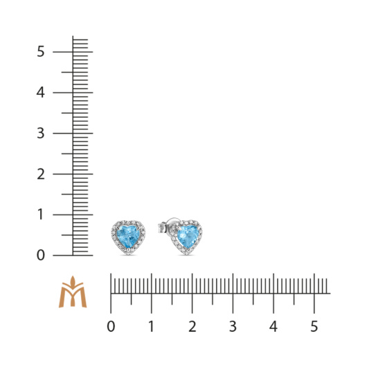 Серьги с топазами и бриллиантами