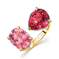 Кольцо с бриллиантом и турмалинами - фото 1 Кольцо с бриллиантом и турмалинами - фото 1