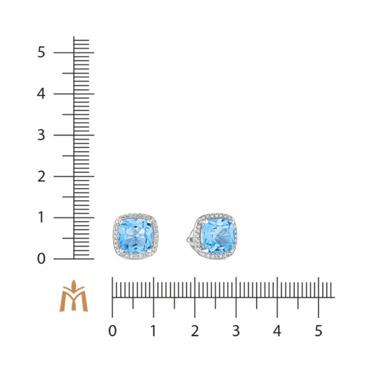 Серьги с топазами и бриллиантами