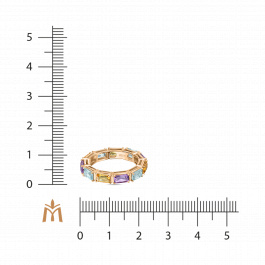 Кольцо с топазами, аметистами и цитринами