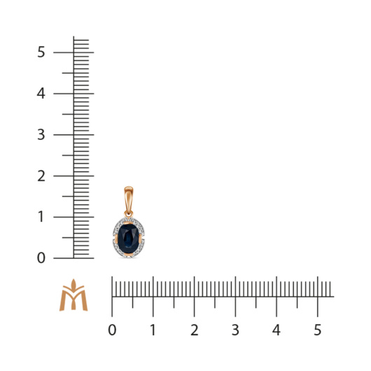 Подвеска с сапфиром и бриллиантами