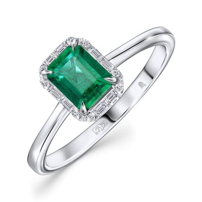 Кольцо с бриллиантами и изумрудом - фото 1 Кольцо с бриллиантами и изумрудом - фото 1