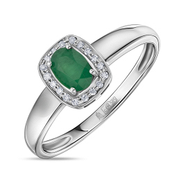 Кольцо с бриллиантами и изумрудом