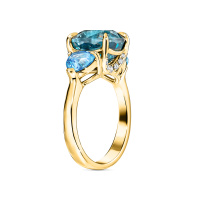 Кольцо с топазами, бриллиантами и цирконом - фото 2 Кольцо с топазами, бриллиантами и цирконом - фото 2