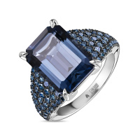 Кольцо с цветными бриллиантами и лондон топазом - фото 1 Кольцо с цветными бриллиантами и лондон топазом - фото 1