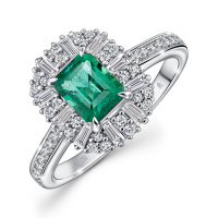 Кольцо с бриллиантами и изумрудом - фото 1 Кольцо с бриллиантами и изумрудом - фото 1