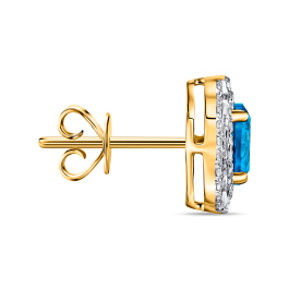 Серьги с бриллиантами и лондон топазом