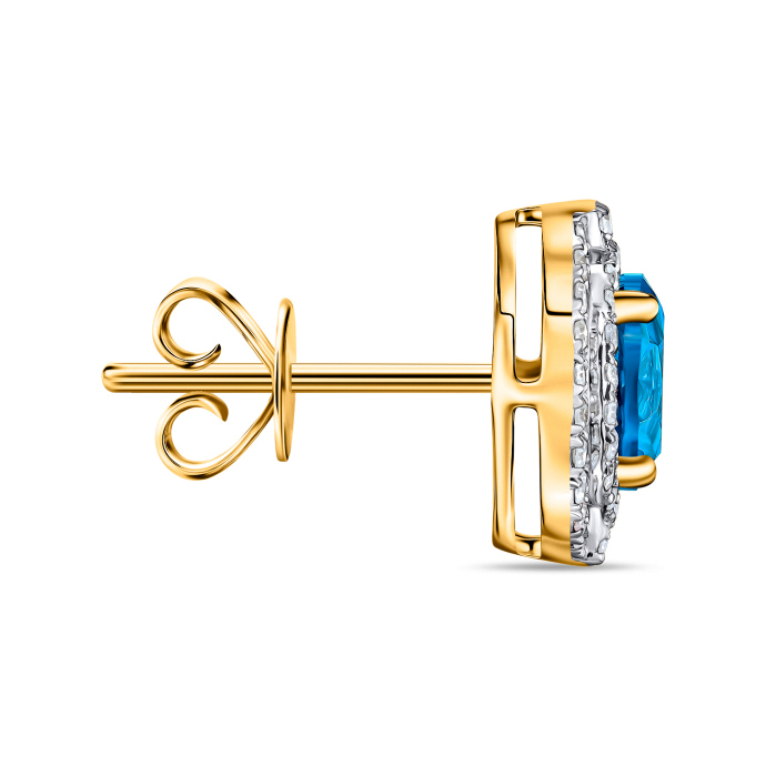 Серьги с бриллиантами и лондон топазом - фото 2 Серьги с бриллиантами и лондон топазом - фото 2