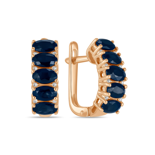 Серьги с сапфирами и бриллиантами