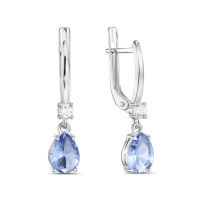 Серьги с синтетический кварцами и фианитами - фото 1 Серьги с синтетический кварцами и фианитами - фото 1