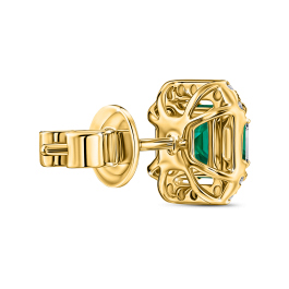 Серьги с бриллиантами и изумрудами