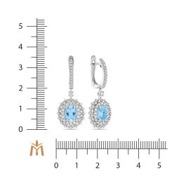 Серьги с аквамаринами и бриллиантами