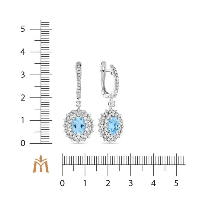 Серьги с аквамаринами и бриллиантами - фото 2 Серьги с аквамаринами и бриллиантами - фото 2