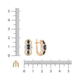 Серьги с бриллиантами и цветными сапфирами