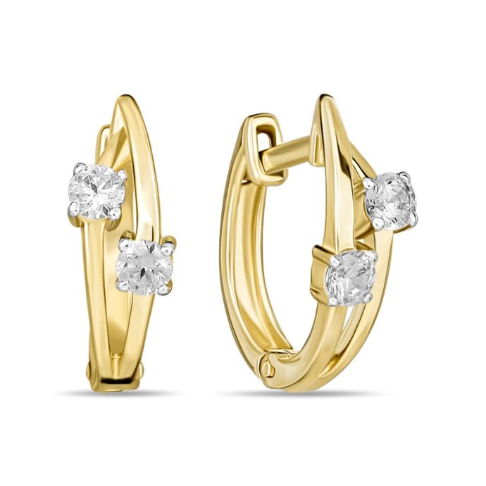 Серьги с фианитами - фото 1