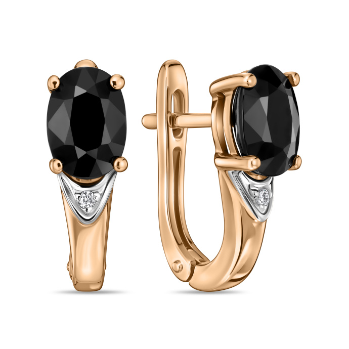 Серьги с цветными сапфирами и бриллиантами - фото 1