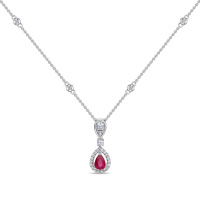 Колье с бриллиантами и рубином - фото 1 Колье с бриллиантами и рубином - фото 1