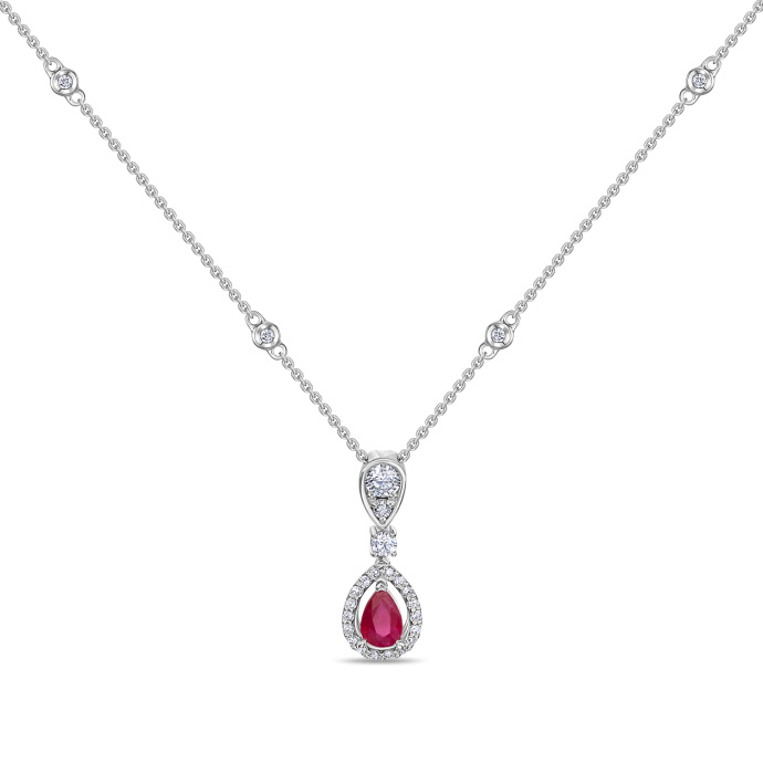 Колье с бриллиантами и рубином - фото 1 Колье с бриллиантами и рубином - фото 1