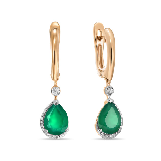 Серьги с агатами и бриллиантами