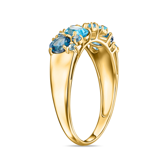 Кольцо с топазами, лондон топазом и фианитами - фото 2 Кольцо с топазами, лондон топазом и фианитами - фото 2