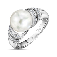 Кольцо с бриллиантами и жемчугом - фото 1 Кольцо с бриллиантами и жемчугом - фото 1