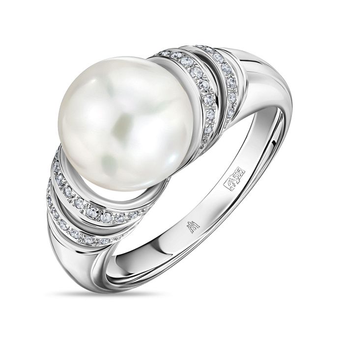 Кольцо с бриллиантами и жемчугом - фото 1 Кольцо с бриллиантами и жемчугом - фото 1