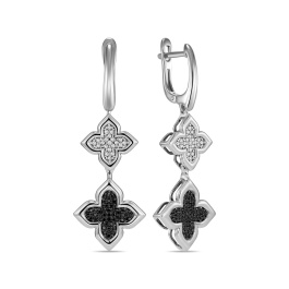 Серьги с бриллиантами и облагороженными бриллиантами