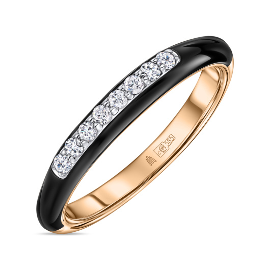 Кольцо с керамикой и бриллиантами