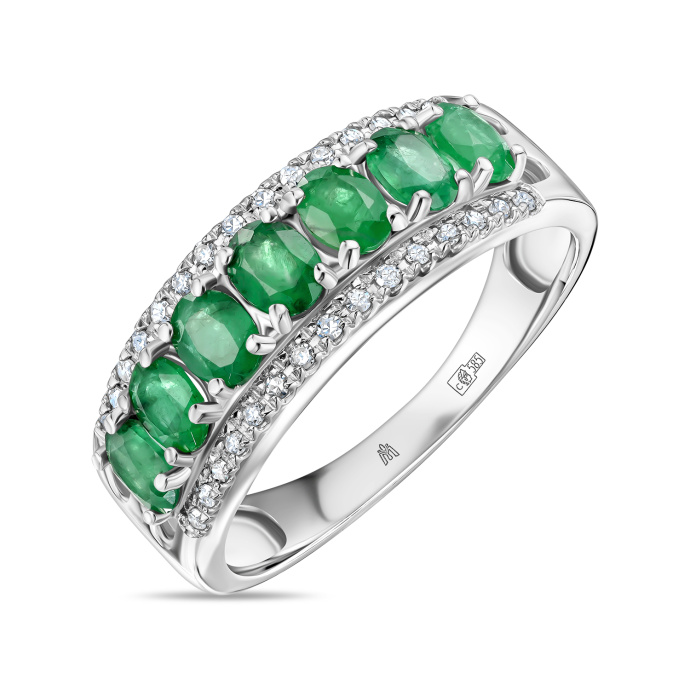 Кольцо с бриллиантами и изумрудами - фото 1 Кольцо с бриллиантами и изумрудами - фото 1