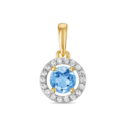 Подвеска с топазом и фианитами