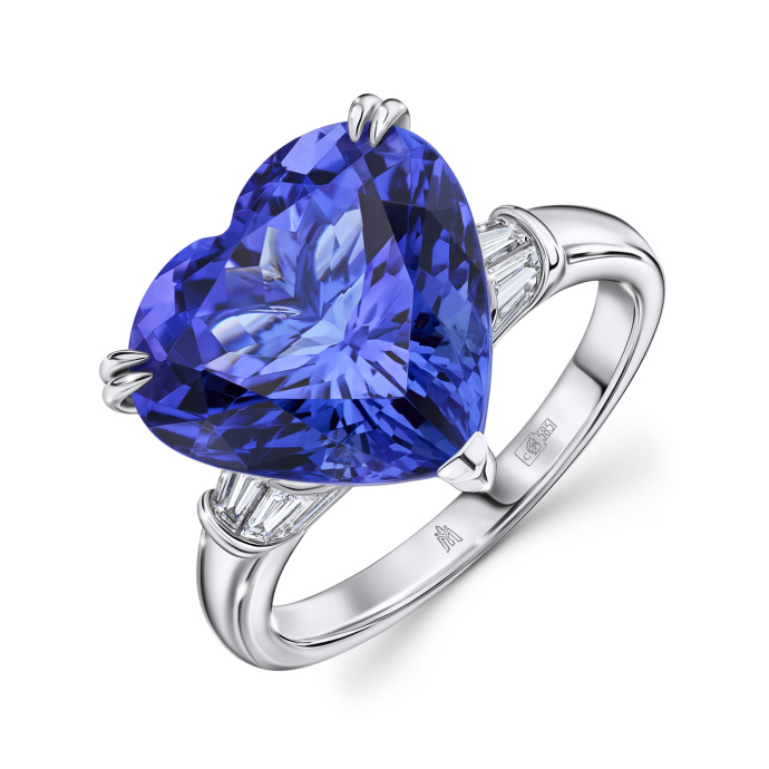 Кольцо с бриллиантом и танзанитом - фото 1