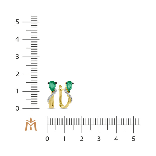 Серьги с бриллиантами и изумрудами