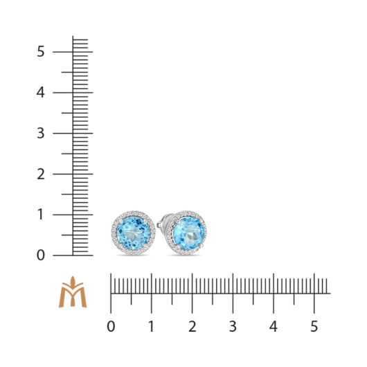 Серьги с бриллиантами и топазами