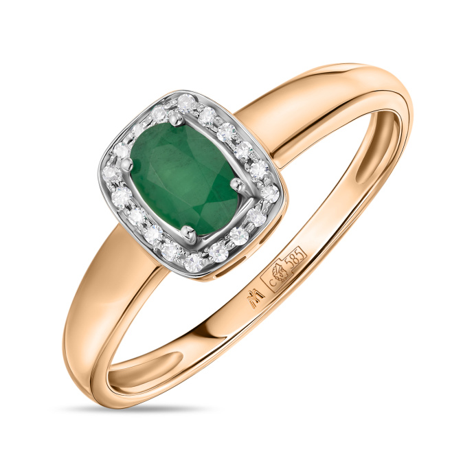 Кольцо с бриллиантами и изумрудом - фото 1 Кольцо с бриллиантами и изумрудом - фото 1