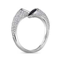 Кольцо с бриллиантами и сапфирами - фото 2