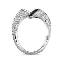 Кольцо с бриллиантами и сапфирами