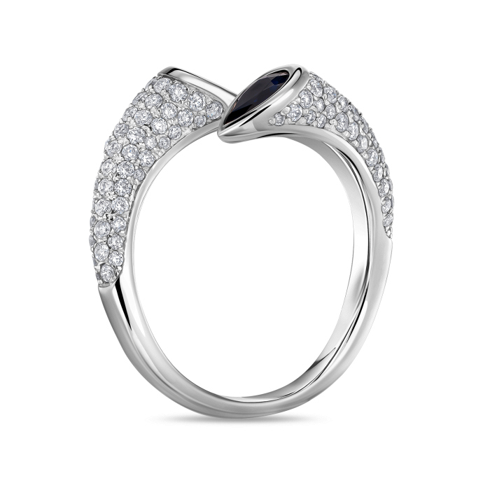 Кольцо с бриллиантами и сапфирами - фото 2