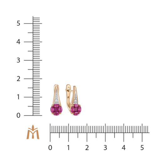 Серьги с бриллиантами и рубинами