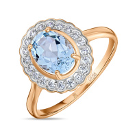 Кольцо с топазом и фианитами - фото 1 Кольцо с топазом и фианитами - фото 1