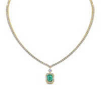 Колье с бриллиантами и изумрудом - фото 1 Колье с бриллиантами и изумрудом - фото 1