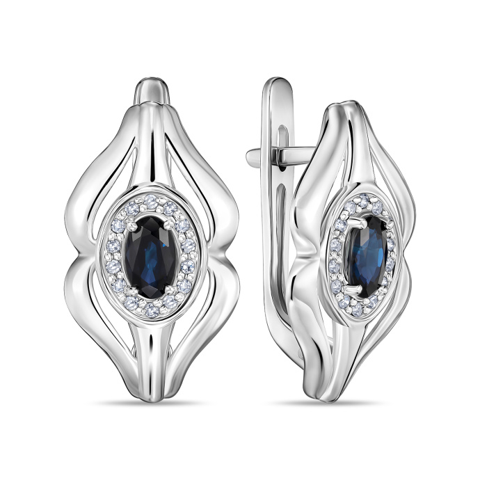 Серьги с бриллиантами и сапфирами - фото 1 Серьги с бриллиантами и сапфирами - фото 1