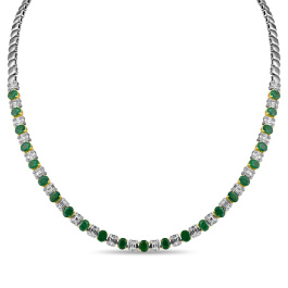 Колье с бриллиантами и изумрудами