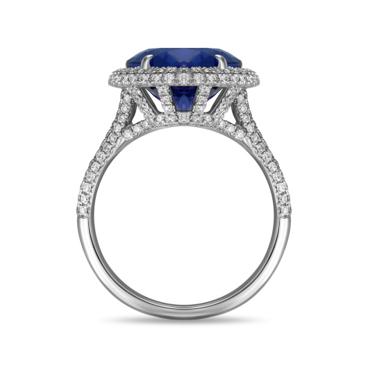 Кольцо с бриллиантами и танзанитом