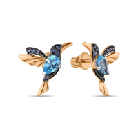 Серьги с топазами и фианитами - фото 1 Серьги с топазами и фианитами - фото 1