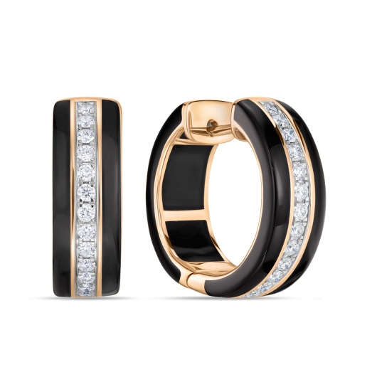 Серьги с бриллиантами и керамикой